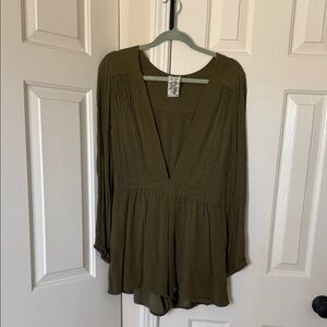 Olive Green Women's Romper